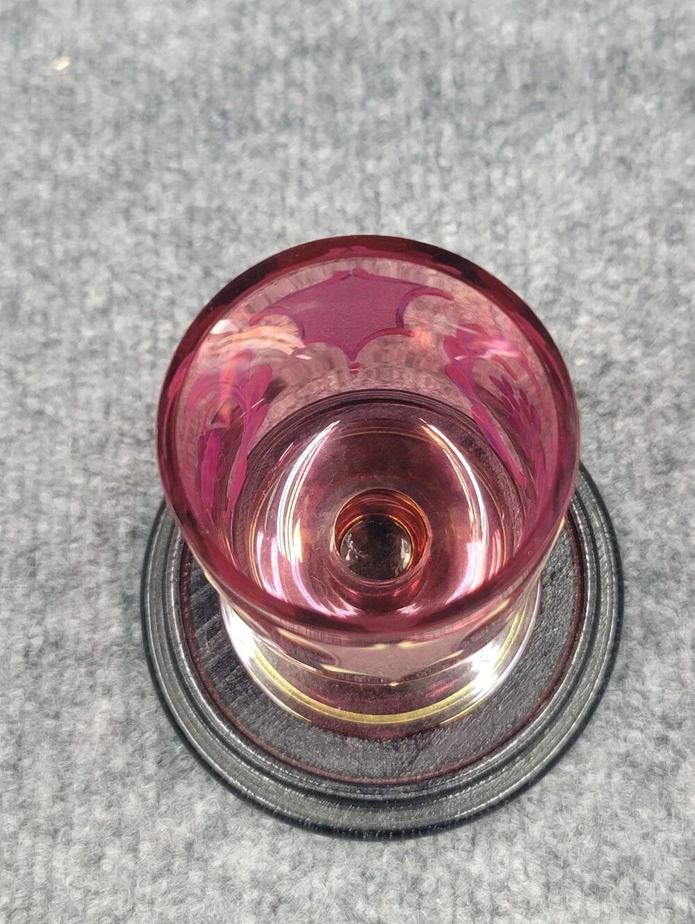 Victorian / Bohemian Cranberry Glass Hand Painted Demitasse Glass Moser?
